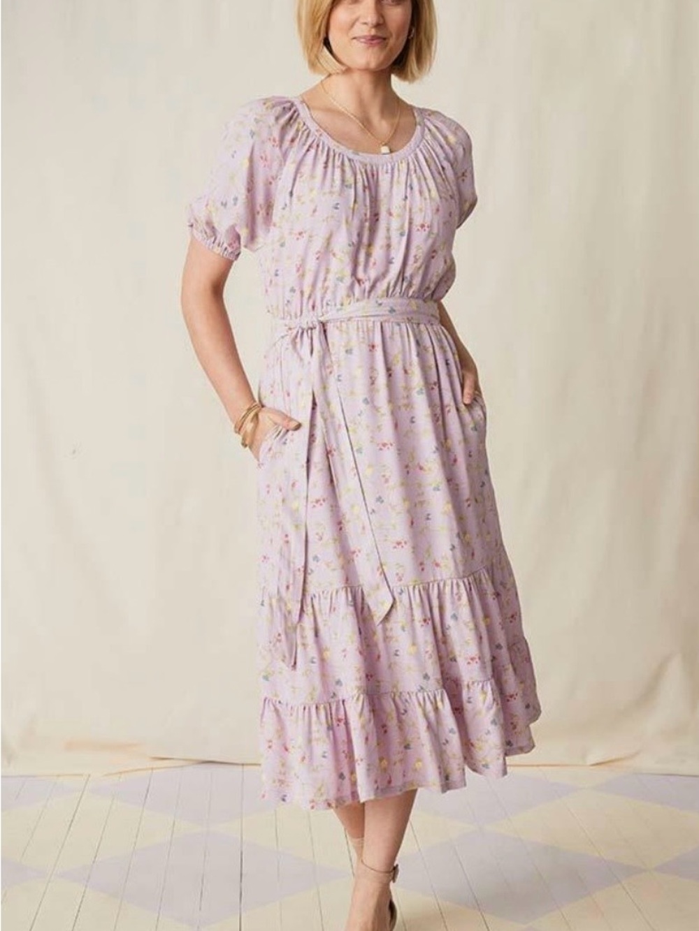 Matilda Jane Enchanted Garden Artist Floral Dress Size M MSRP $98